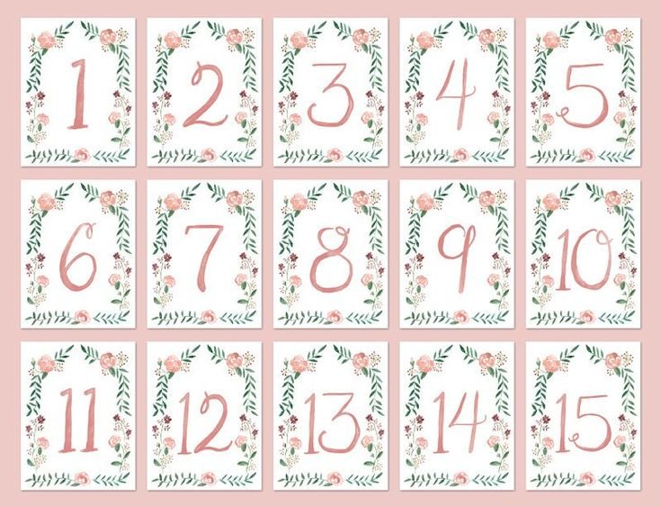 Номерки на столы на свадьбу