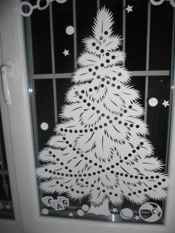 Новогодняя елка на окно