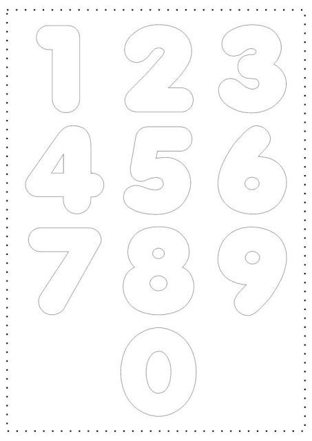 Цифры из фетра трафарет