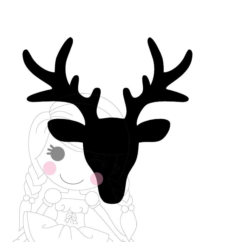 Голова оленя трафарет