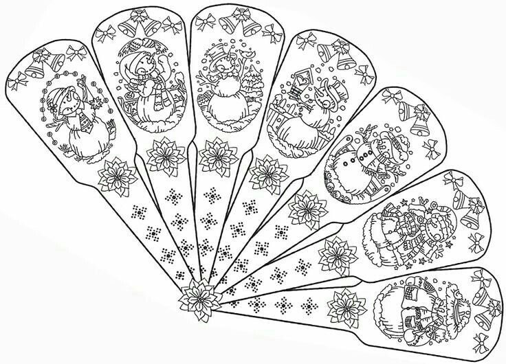 Японский веер раскраска