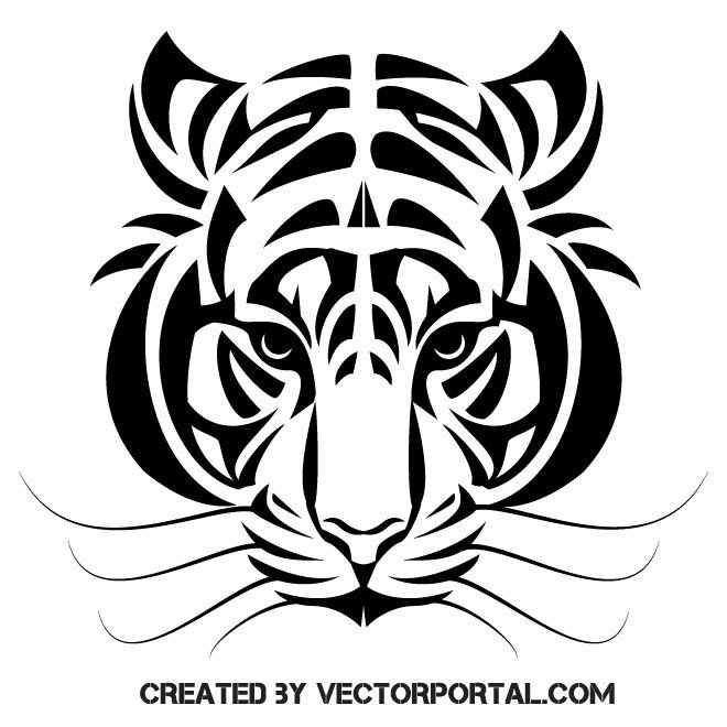 Силуэт морды тигра