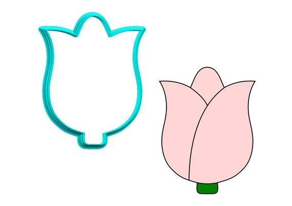 Трафарет тюльпана для пряников