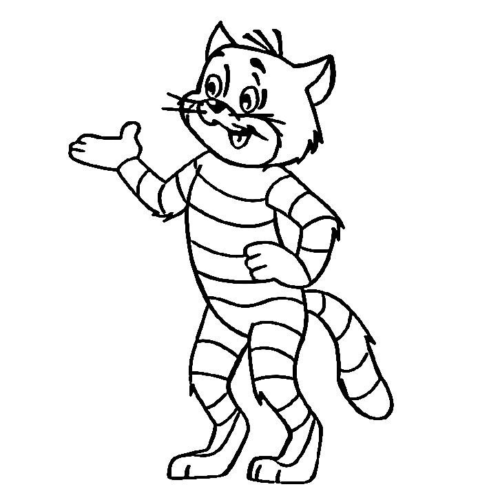 Раскраска кот Матроскин из Простоквашино