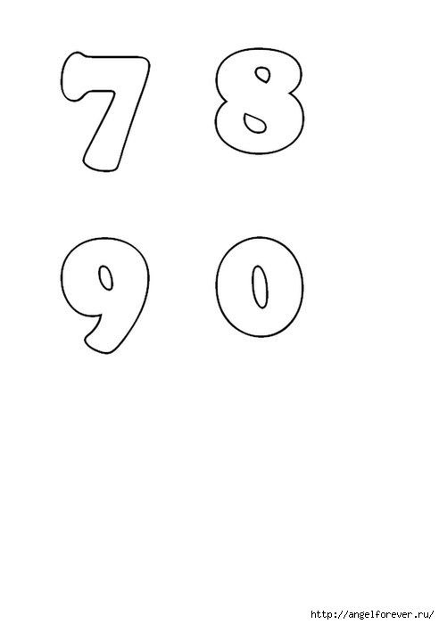 Цифры из фетра трафарет