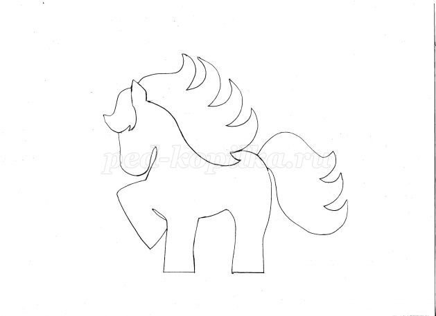 Лошадь трафарет для вырезания