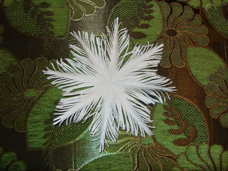 Мохнатая Снежинка из бумаги