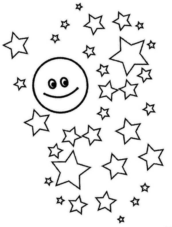 Звездное небо раскраска