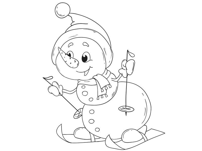 Снеговик раскраска