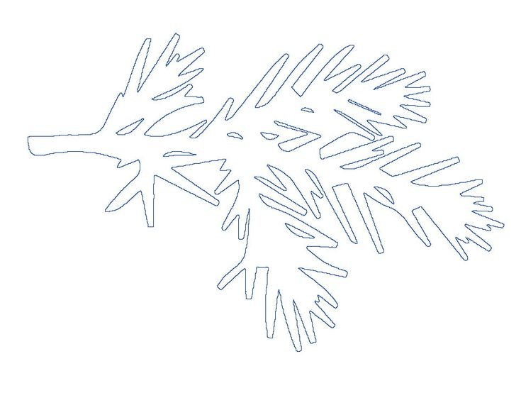 Елочная ветка трафарет