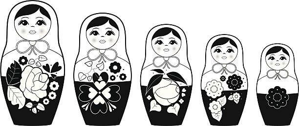 Силуэты матрешки для детей