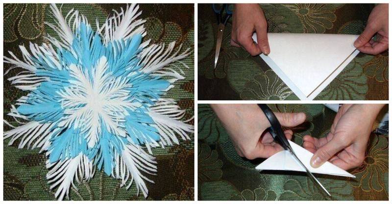 Обем5ые пушистые снежинки