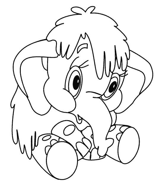 Мамонтенок раскраска для детей