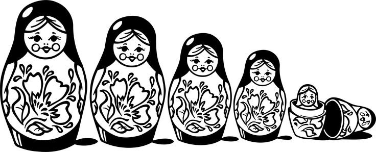 Силуэты матрешки для детей