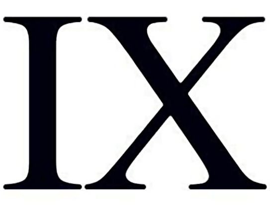 9 Римскими цифрами