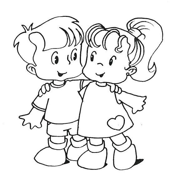 Раскраска на тему Дружба