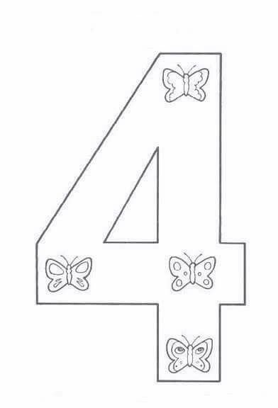 Цифра 4 трафарет