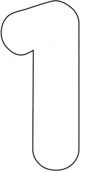 Трафарет цифры 1 для вырезания