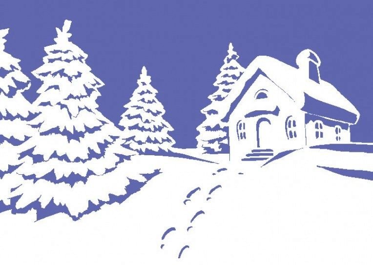 Новогодние пейзажи на окна