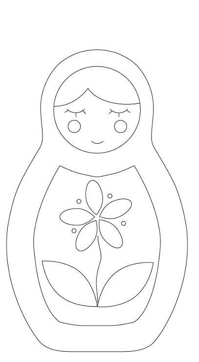 Матрешка раскраска для детей