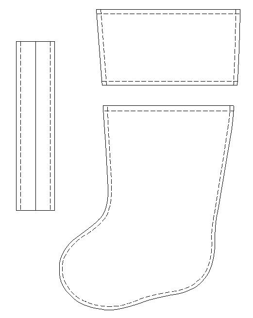 Лекал новогоднего сапога