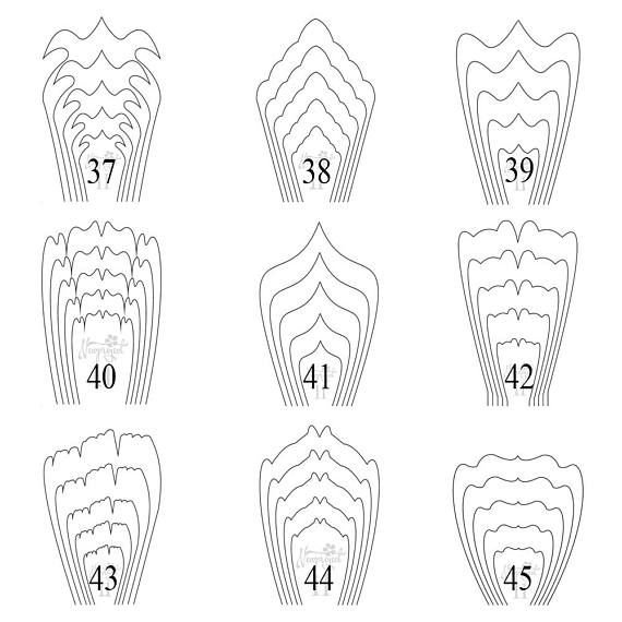 Объемные цветы трафарет