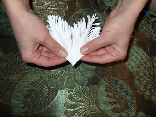 Пушистая Снежинка из бумаги