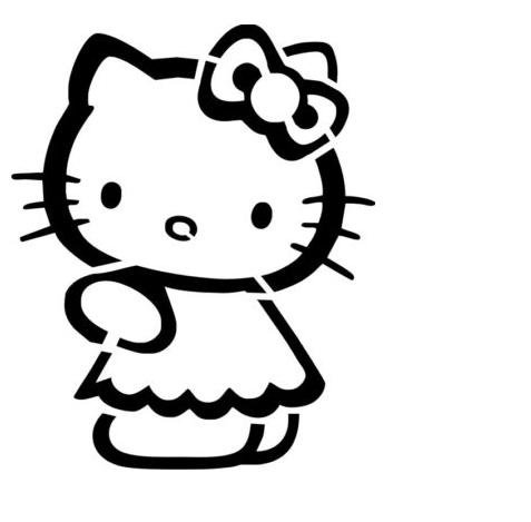 Кошка Китти трафарет
