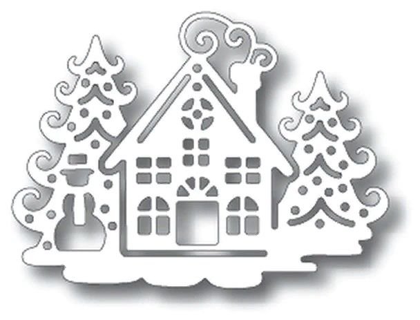 Трафареты на окна новогодние домики