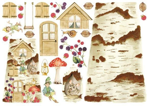 Бумага для декупажа чайного домика