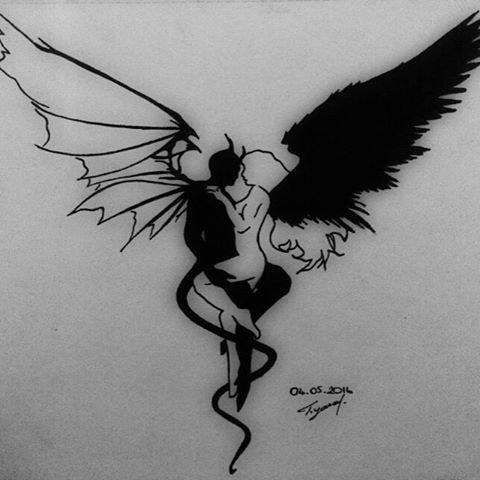 Тату ангел и демон эскизы