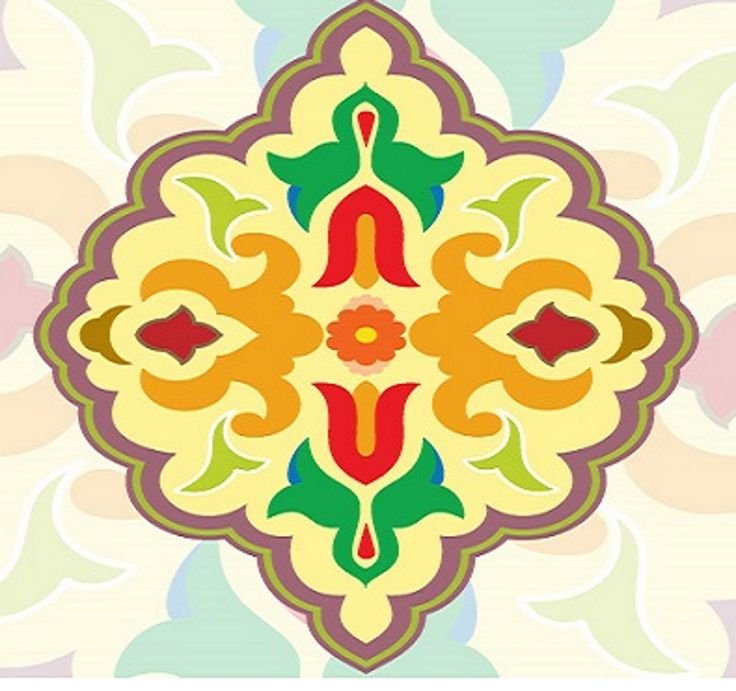 Татарский орнамент трехлистник өч яфрак