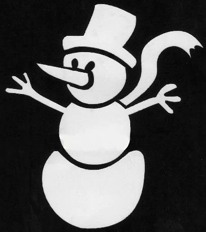 Снеговик трафарет для вырезания