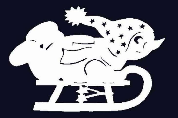 На окна к новому году сани