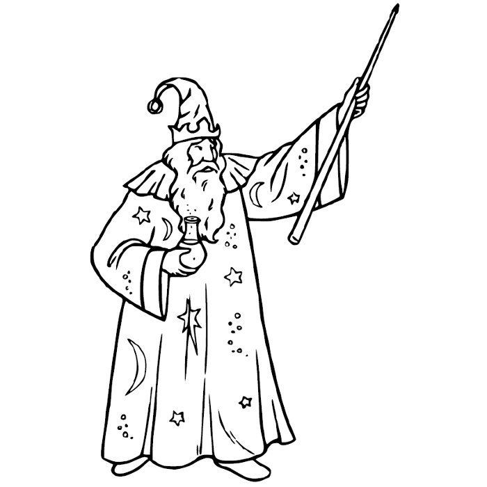 Волшебник раскраска