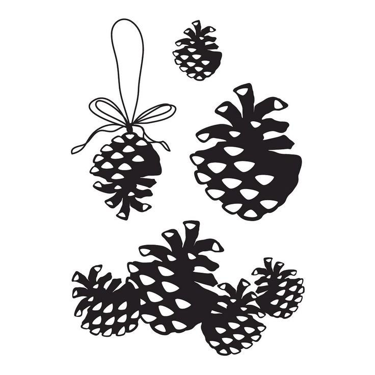 Еловая шишка трафарет