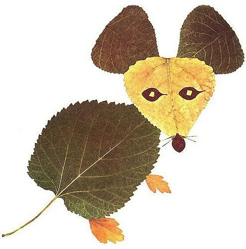 Аппликация из осенних листьев