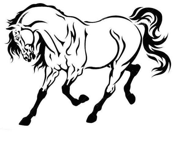 Трафарет для выжигания лошадь