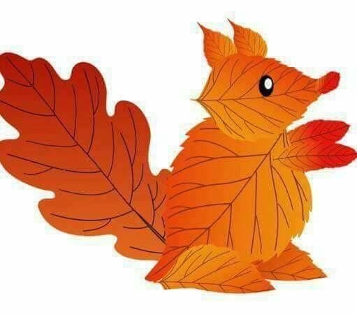 Аппликация из осенних листьев