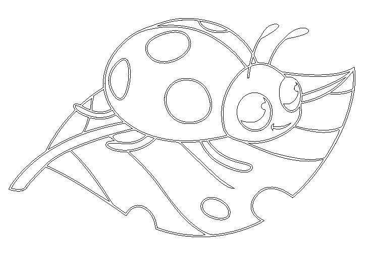 Трафарет Божьей коровки для рисования