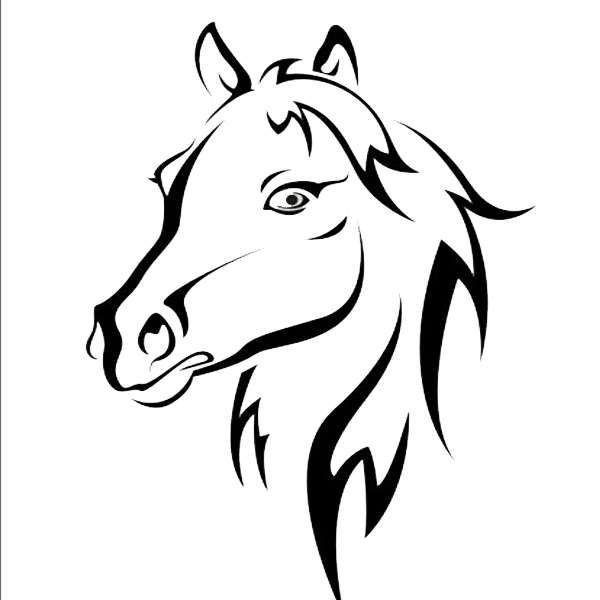 Лошадка трафарет