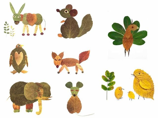 Аппликация из осенних листьев