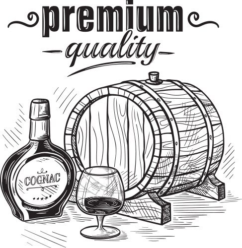 Бочка с этикеткой для вина