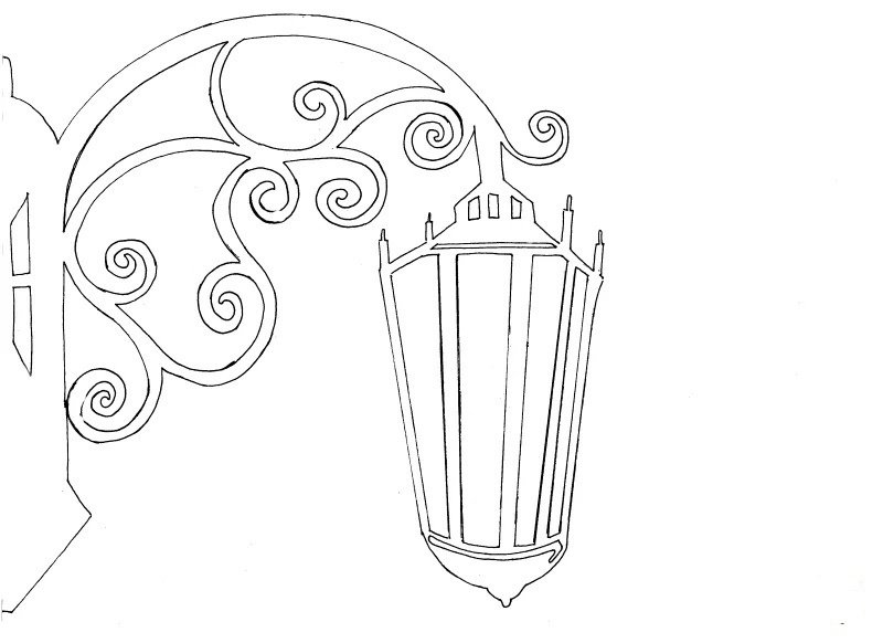 Фонарь трафарет на окно