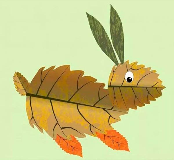 Аппликация из осенних листьев