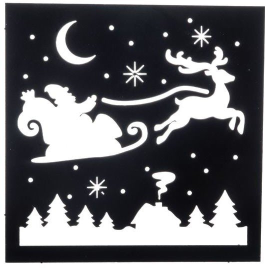 Композиция силуэты на окна на новый год