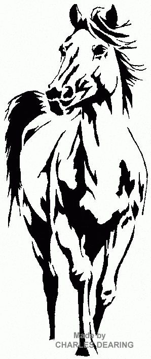 Трафарет для выжигания лошадь