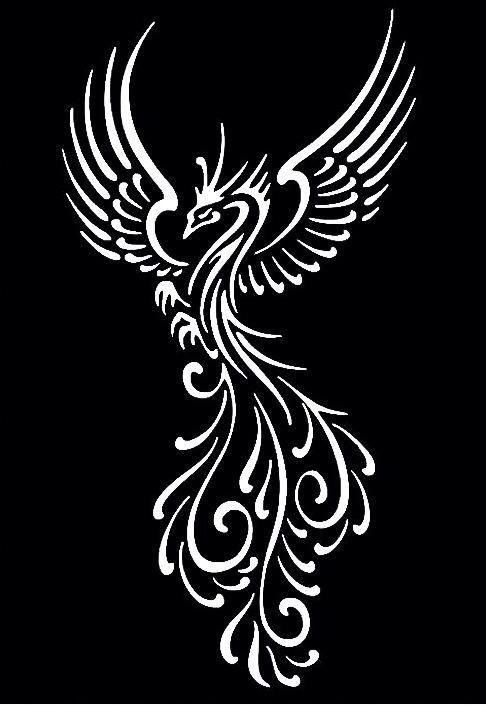Трафарет тату Феникс