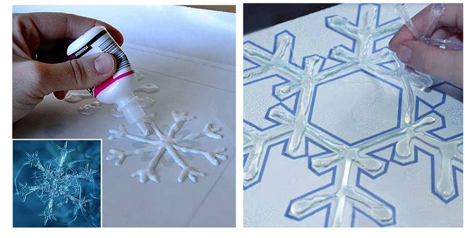 Снежинки клеевым пистолетом из горячего клея