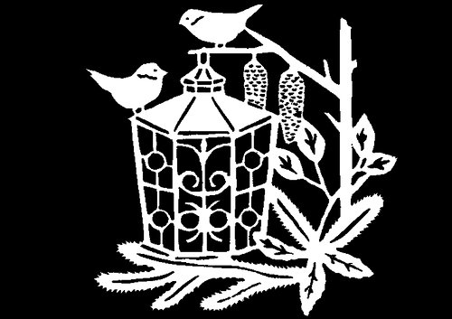 Кормушка трафарет на окно